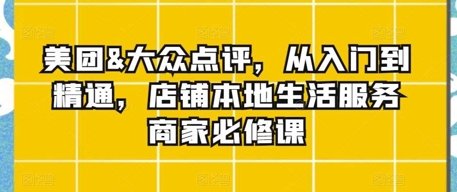 美团&大众点评，从入门到精通，店铺本地生活服务商家必修课-讯领网创