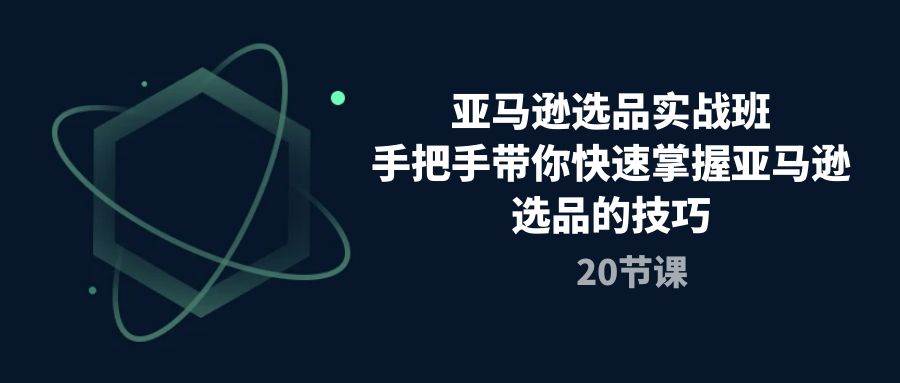 （10533期）亚马逊选品实战班，手把手带你快速掌握亚马逊选品的技巧（20节课）-讯领网创