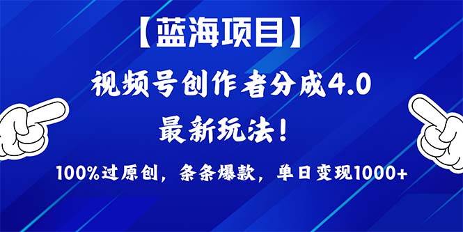 （9777期）2024蓝海项目视频号，最新方法， 100%过原创，条条爆款，单日变现1K+，…-讯领网创