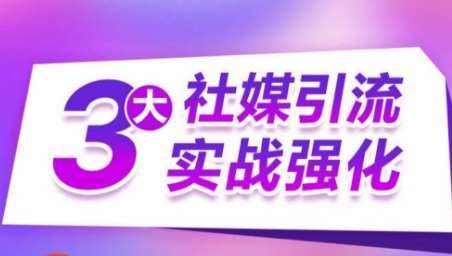 3大社媒引流实战强化，多渠道站外引流，高效精准获客，订单销售额翻倍增长-讯领网创