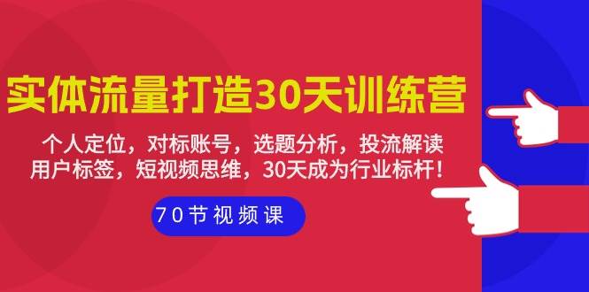 （9782期）实体-流量打造-30天训练营：个人定位，对标账号，选题分析，投流解读-70节-讯领网创