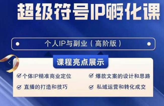 超级符号IP孵化高阶课，建立流量思维底层逻辑，打造属于自己IP（51节课）-讯领网创