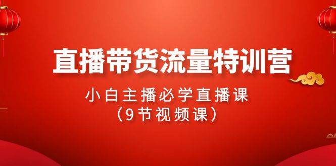 2024直播带货流量特训营，小白主播必学直播课（9节视频课）-讯领网创