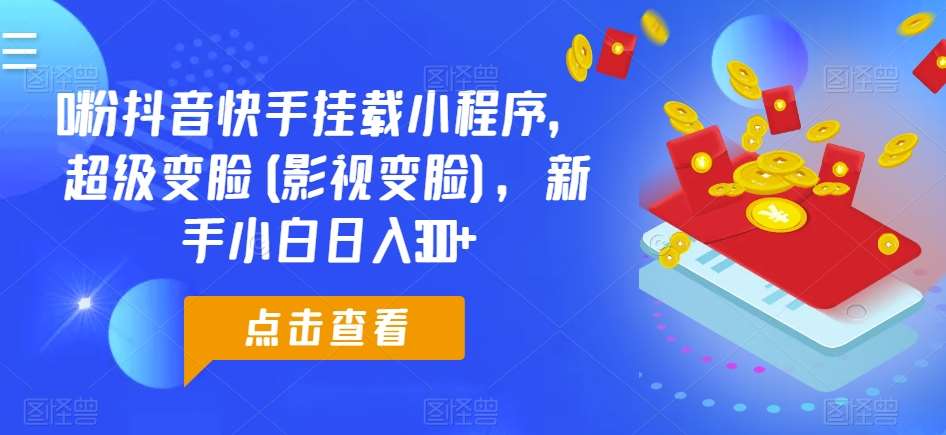 0粉抖音快手挂载小程序，超级变脸(影视变脸)，新手小白日入300+【揭秘】-讯领网创