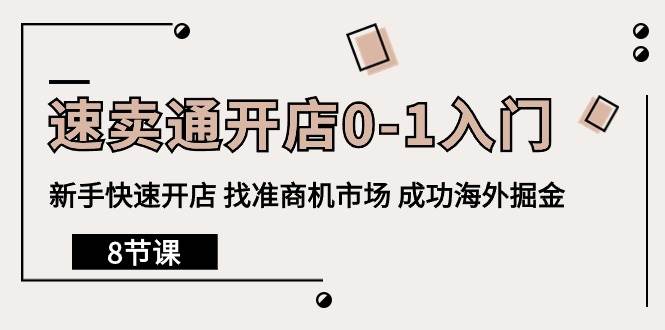 （10126期）速卖通开店0-1入门，新手快速开店 找准商机市场 成功海外掘金（8节课）-讯领网创