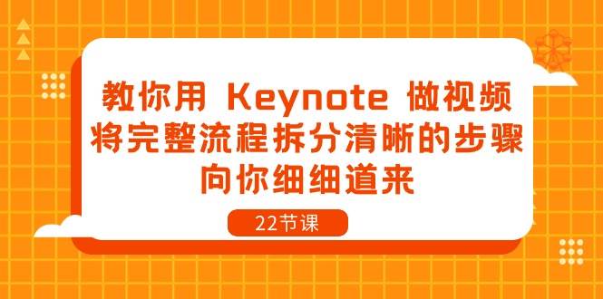 教你用Keynote做视频，将完整流程拆分清晰的步骤，向你细细道来（22节课）-讯领网创