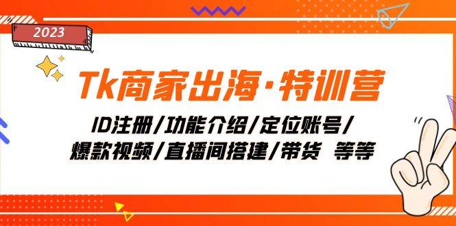 Tk商家出海·特训营：ID注册/功能介绍/定位账号/爆款视频/直播间搭建/带货-讯领网创