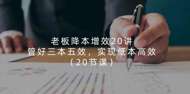 （11238期）老板 降本增效20讲，管好 三本五效，实现低本高效（20节课）-讯领网创