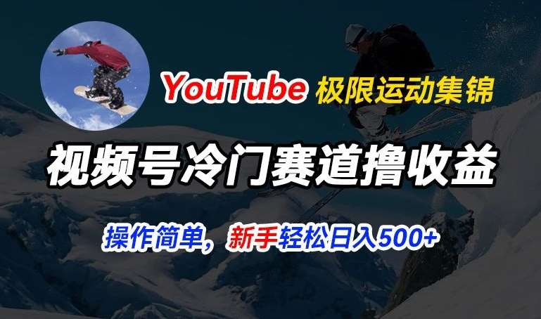 视频号冷门赛道撸收益，YouTube搬运极限运动集锦，暴力起号，操作简单流量高，轻松日入5张【揭秘】-讯领网创