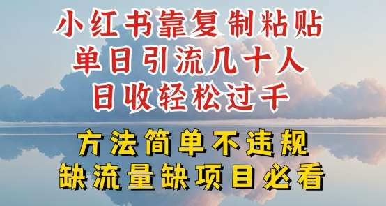 小红书靠复制粘贴单日引流几十人目收轻松过千，方法简单不违规【揭秘】-讯领网创