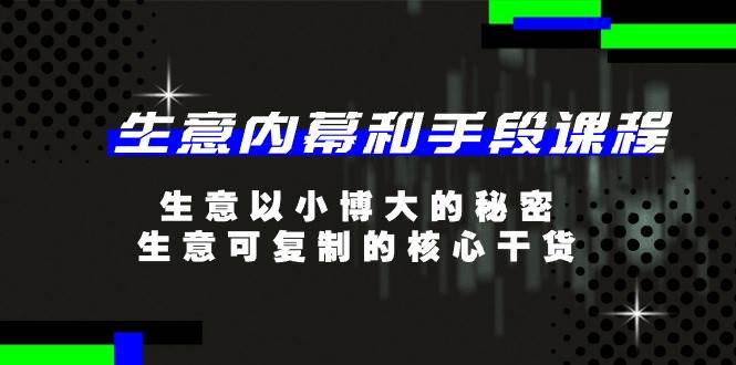 （11085期）生意 内幕和手段课程，生意以小博大的秘密，生意可复制的核心干货-20节-讯领网创