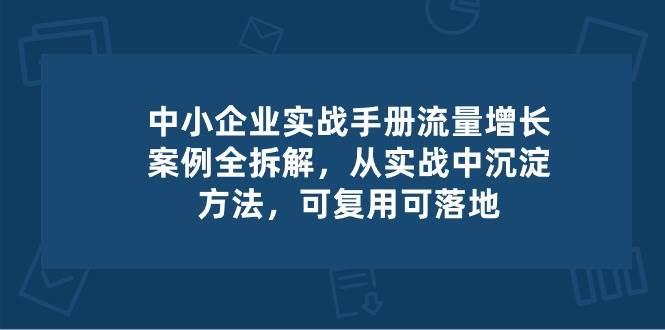 （10889期）中小 企业 实操手册-流量增长案例拆解，从实操中沉淀方法，可复用可落地-讯领网创