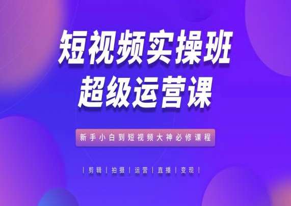 短视频实操班超级运营课，新手小白到短视频大神必修课程-讯领网创