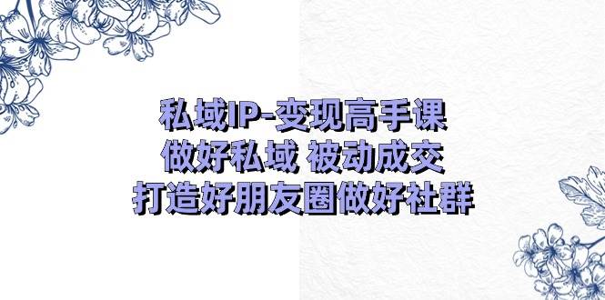 私域IP变现高手课：做好私域被动成交，打造好朋友圈做好社群（18节）-讯领网创