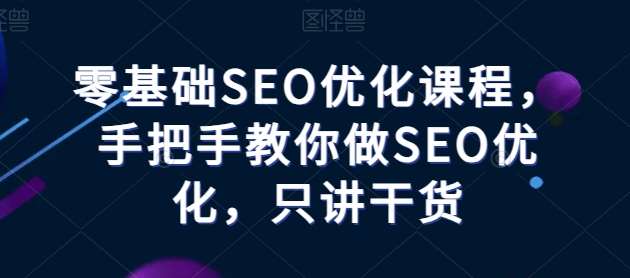 零基础SEO优化课程，手把手教你做SEO优化，只讲干货-讯领网创