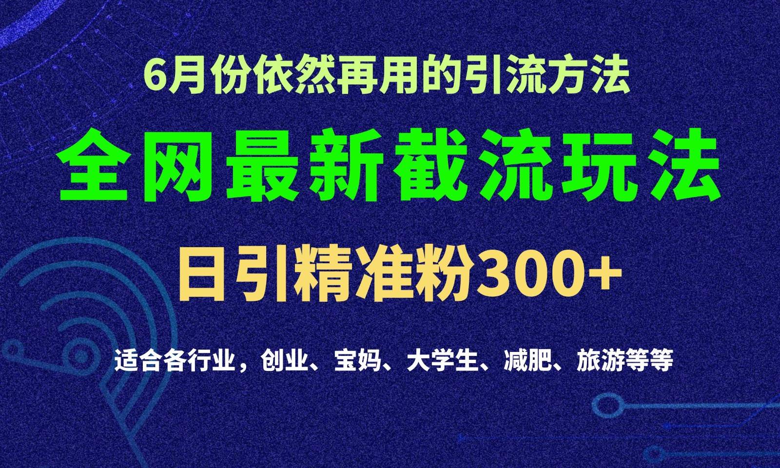 2024全网最新截留玩法，每日引流突破300+-讯领网创