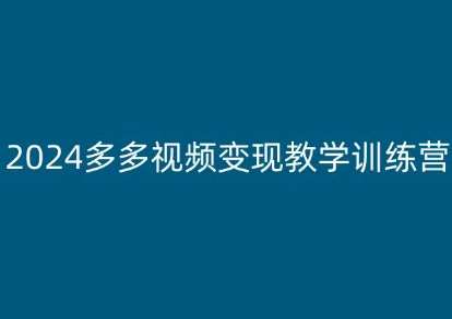 2024多多视频变现教学训练营，新手保姆级教程，适合新手小白-讯领网创