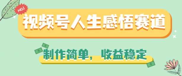 视频号人生感悟赛道，制作简单，收益稳定【揭秘】-讯领网创