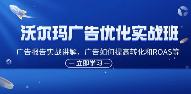 （11847期）沃尔玛广告优化实战班，广告报告实战讲解，广告如何提高转化和ROAS等-讯领网创