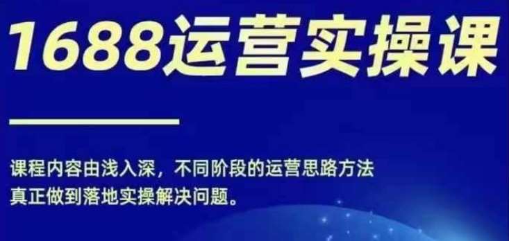 1688实操运营课，零基础学会1688实操运营，电商年入百万不是梦-讯领网创