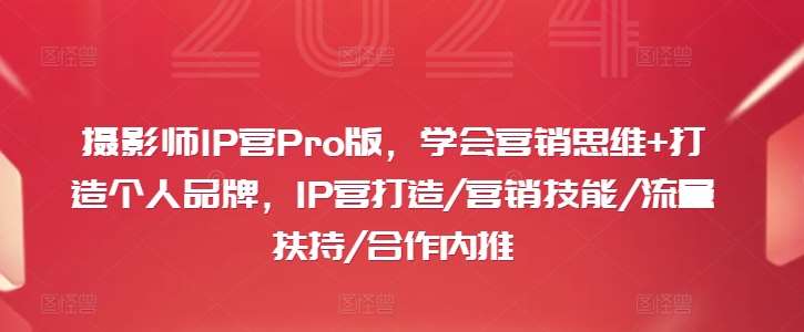 图片[1]-摄影师IP营Pro版，学会营销思维+打造个人品牌，IP营打造/营销技能/流量扶持/合作内推-讯领网创