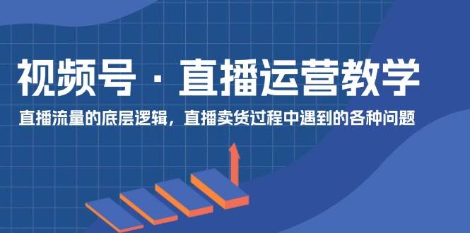 视频号直播运营教学：直播流量的底层逻辑，直播卖货过程中遇到的各种问题-讯领网创