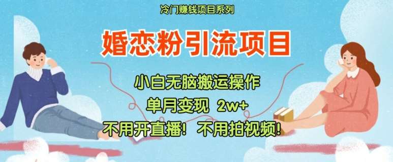 小红书婚恋粉引流，不用开直播，不用拍视频，不用做交付【揭秘】-讯领网创