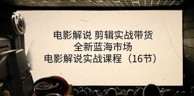 电影解说剪辑实战带货全新蓝海市场，电影解说实战课程（16节）-讯领网创