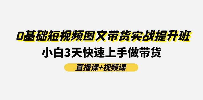 （11641期）0基础短视频图文带货实战提升班(直播课+视频课)：小白3天快速上手做带货-讯领网创