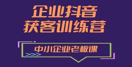 企业抖音营销获客增长训练营，中小企业老板必修课-讯领网创