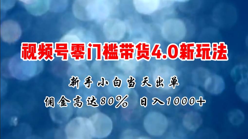 （11358期）微信视频号零门槛带货4.0新玩法，新手小白当天见收益，日入1000+-讯领网创