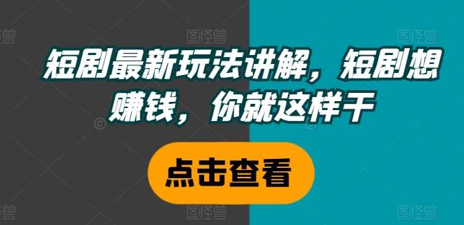 短剧最新玩法讲解，短剧想赚钱，你就这样干-讯领网创