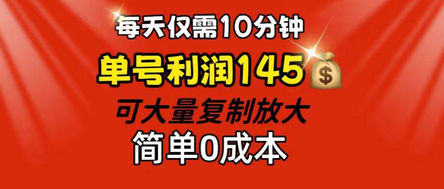 图片[1]-（12027期）每天仅需10分钟，单号利润145 可复制放大 简单0成本-讯领网创