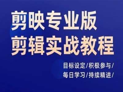 剪映专业版剪辑实战教程，目标设定/积极参与/每日学习/持续精进-讯领网创