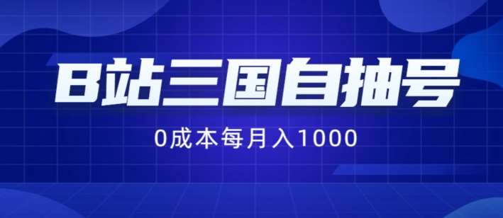 B站三国自抽号项目，0成本纯手动，每月稳赚1000【揭秘】-讯领网创