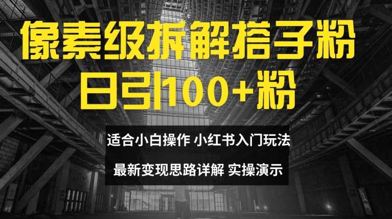 像素级拆解搭子粉，日引100+，小白看完可上手，最新变现思路详解【揭秘】-讯领网创