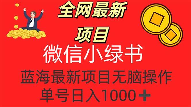 （12163期）全网最新项目，微信小绿书，做第一批吃肉的人，一天十几分钟，无脑单号…-讯领网创