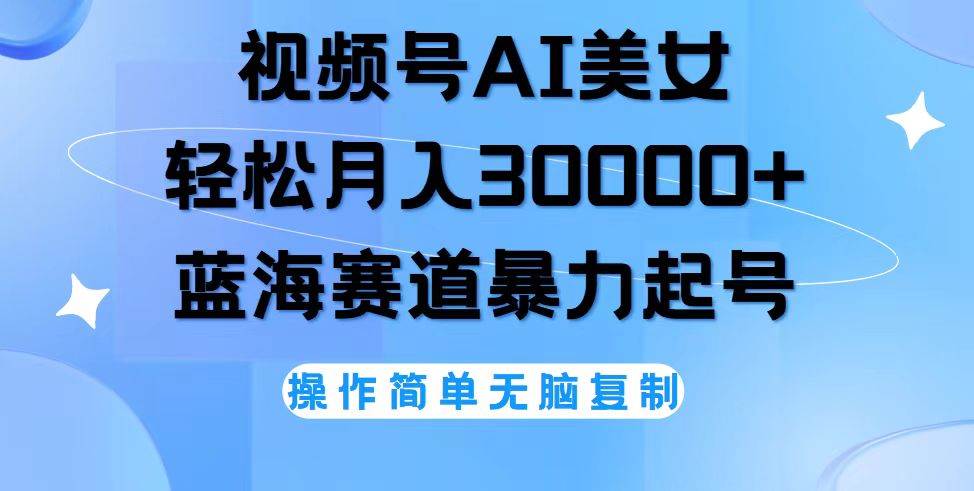 （12125期）视频号AI美女跳舞，轻松月入30000+，蓝海赛道，流量池巨大，起号猛，无…-讯领网创