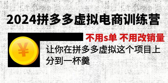 （12024期）2024拼多多虚拟电商训练营 不s单 不改销量  做虚拟项目分一杯羹(更新10节)-讯领网创