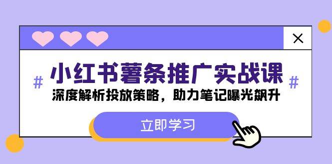 （12289期）小红书-薯 条 推 广 实战课：深度解析投放策略，助力笔记曝光飙升-讯领网创