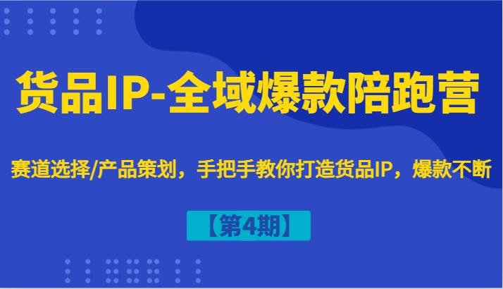 货品IP-全域爆款陪跑营【第4期】赛道选择/产品策划，手把手教你打造货品IP，爆款不断-讯领网创