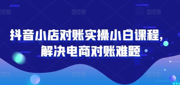 抖音小店对账实操小白课程，解决电商对账难题-讯领网创