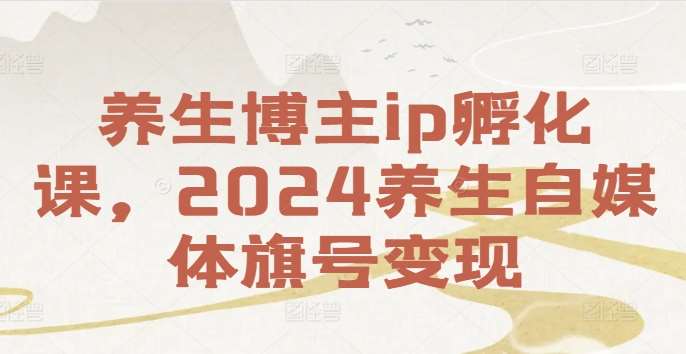 养生博主ip孵化课，2024养生自媒体旗号变现-讯领网创