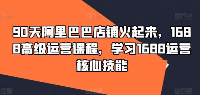 90天阿里巴巴店铺火起来，1688高级运营课程，学习1688运营核心技能-讯领网创