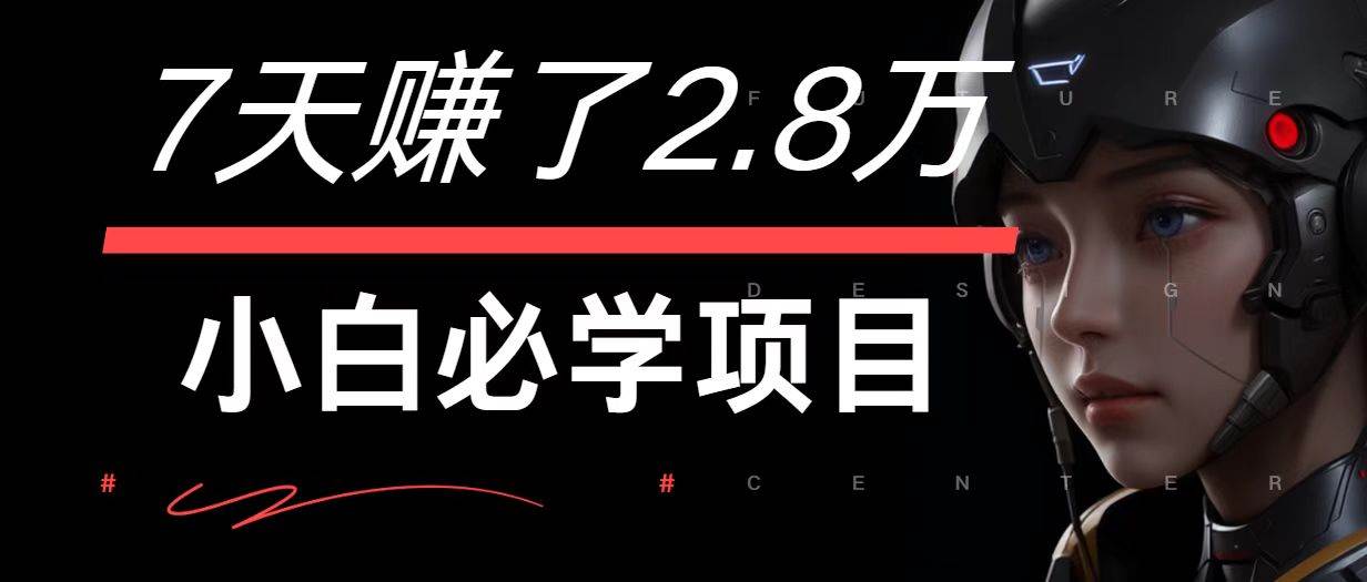 7天赚了2.8万！每单利润最少500+，轻松月入7万+小白有手就行-讯领网创