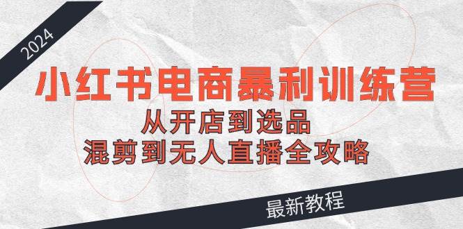 （12361期）2024小红书电商暴利训练营：从开店到选品，混剪到无人直播全攻略-讯领网创