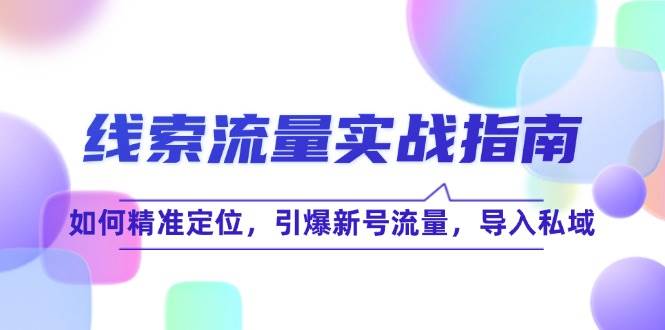 （12382期）线 索 流 量-实战指南：如何精准定位，引爆新号流量，导入私域-讯领网创