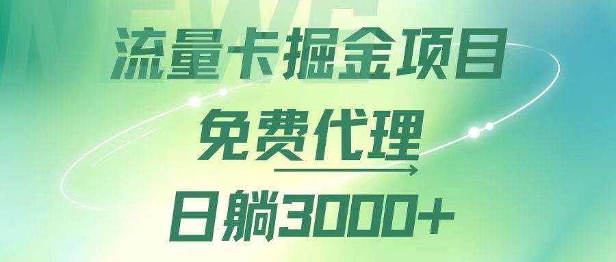 （12321期）流量卡掘金代理，日躺赚3000+，变现暴力，多种推广途径-讯领网创