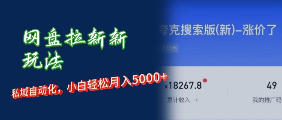 （12141期）网盘拉新+私域运营，小白轻松月入5000+！-讯领网创