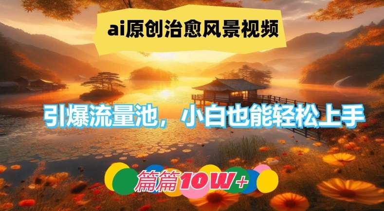 ai原创治愈风景视频，引爆流量池，小白也能轻松上手，篇篇10w+【揭秘】-讯领网创